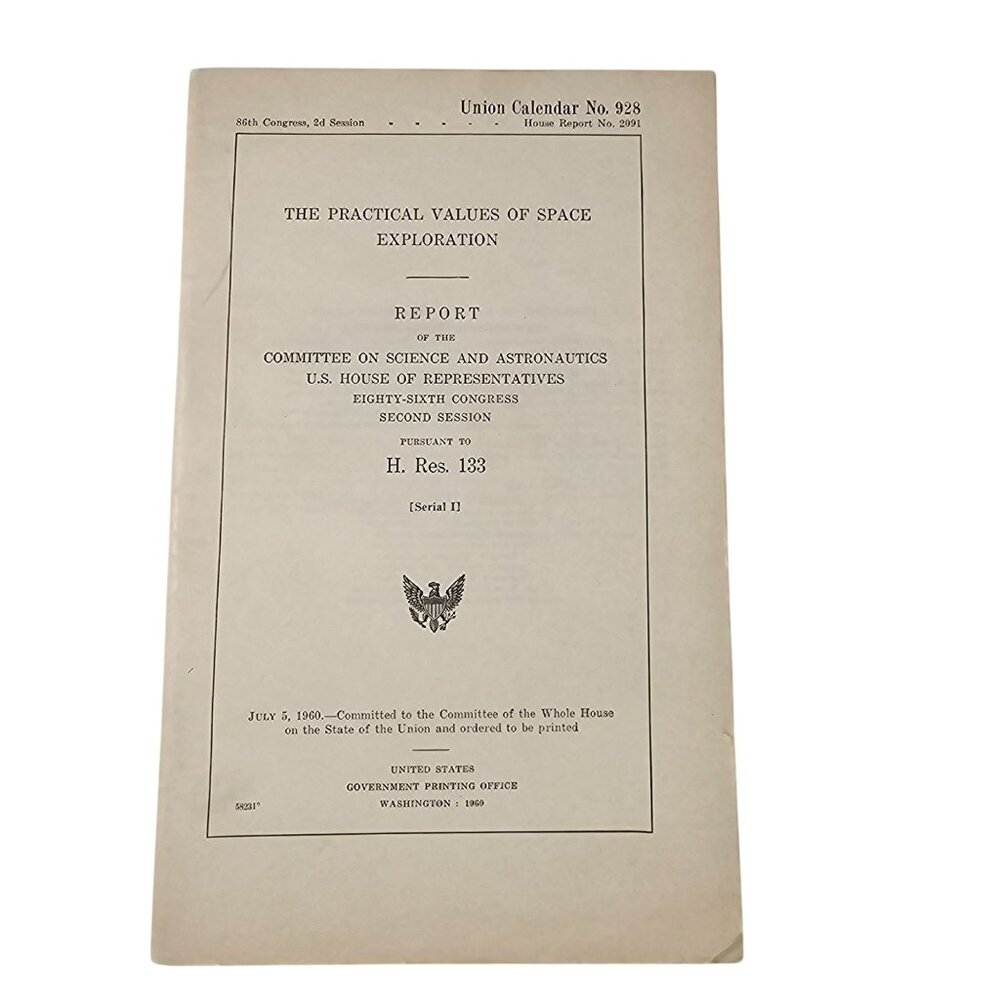 Practical Values Of Space Exploration Report Committee Science Astronautics 1960